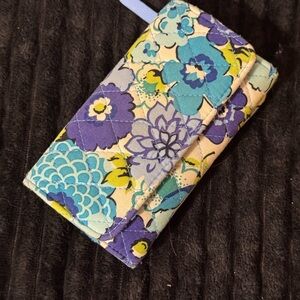 Vera Bradley Floral Wallet - Blue, Purple, Yellow